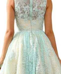 May Queen - Lace Illusion Jewel A-line Cocktail Dress