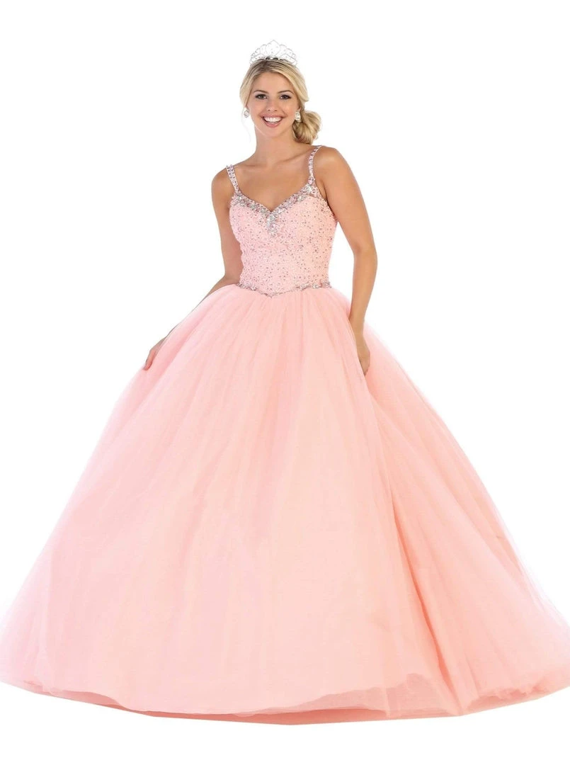 May Queen - LK106 Embroidered V-neck Ballgown 3 May Queen - LK106 Embroidered V-neck Ballgown