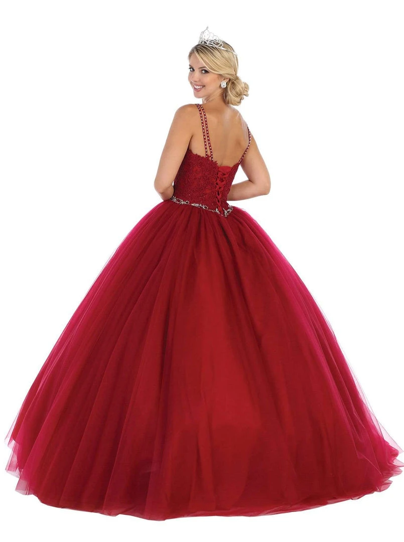 May Queen - LK106 Embroidered V-neck Ballgown 8 May Queen - LK106 Embroidered V-neck Ballgown