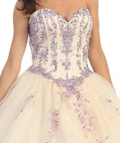 May Queen - LK61 Bedazzled Sweetheart Quinceanera Ball Gown Formal Gowns