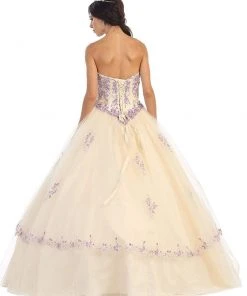 May Queen - LK61 Bedazzled Sweetheart Quinceanera Ball Gown Formal Gowns