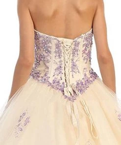 May Queen - LK61 Bedazzled Sweetheart Quinceanera Ball Gown Formal Gowns