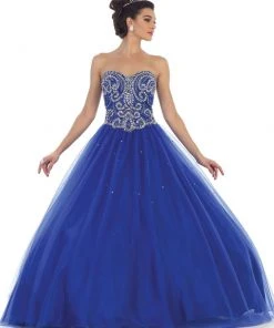 Formal Gowns May Queen - LK83 Bejeweled Sweetheart Evening Gown