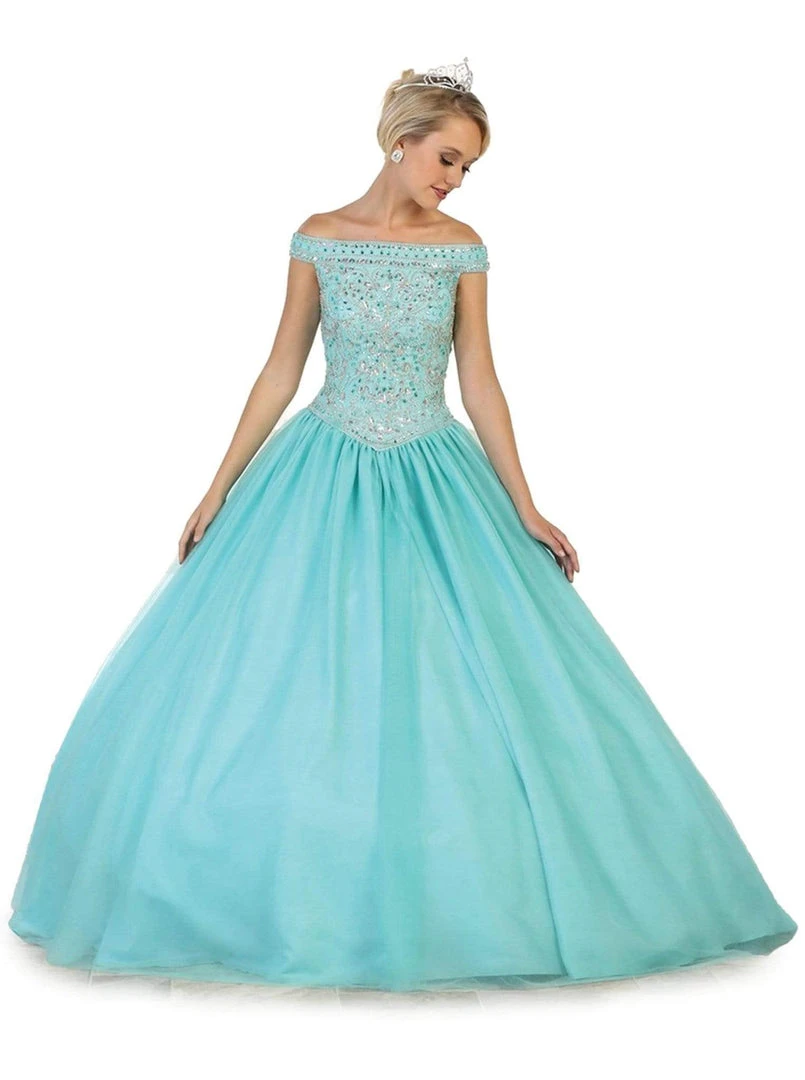 May Queen - LK91 Embellished Off-Shoulder Quinceañera Ballgown Formal Gowns 5 May Queen - LK91 Embellished Off-Shoulder Quinceañera Ballgown Formal Gowns
