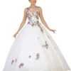 Formal Gowns May Queen - LK97 Sleeveless Floral Embellished Evening Ballgown 2 Formal Gowns May Queen - LK97 Sleeveless Floral Embellished Evening Ballgown