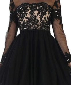 Cocktail Dresses May Queen - Long Sleeved Lace Party Dress