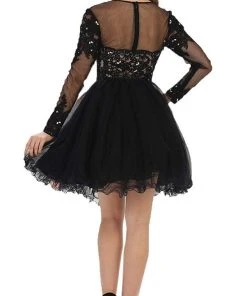 Cocktail Dresses May Queen - Long Sleeved Lace Party Dress