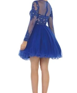 Cocktail Dresses May Queen - Long Sleeved Lace Party Dress