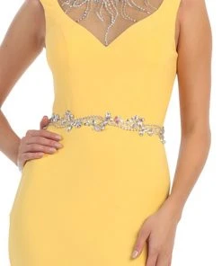 May Queen - MQ-1255 Bejeweled Sheer Sheath Evening Dress Formal Gowns 11 May Queen - MQ-1255 Bejeweled Sheer Sheath Evening Dress Formal Gowns