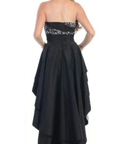 Formal Gowns May Queen - MQ 785 Embellished Ruched High Low Formal Dress 14 Formal Gowns May Queen - MQ 785 Embellished Ruched High Low Formal Dress