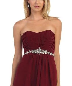 Formal Gowns May Queen - MQ1036B Strapless Pleated Bodice A-Line Long Formal Dress