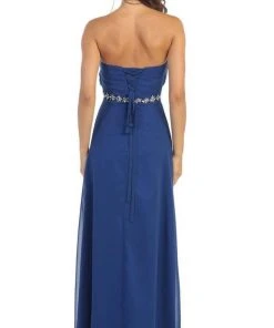 Formal Gowns May Queen - MQ1036B Strapless Pleated Bodice A-Line Long Formal Dress