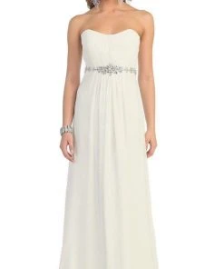 Formal Gowns May Queen - MQ1036B Strapless Pleated Bodice A-Line Long Formal Dress