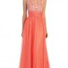 May Queen - MQ1199 Dazzling Sleeveless Beaded And Laced Scoop Neck A-Line Evening Dress
