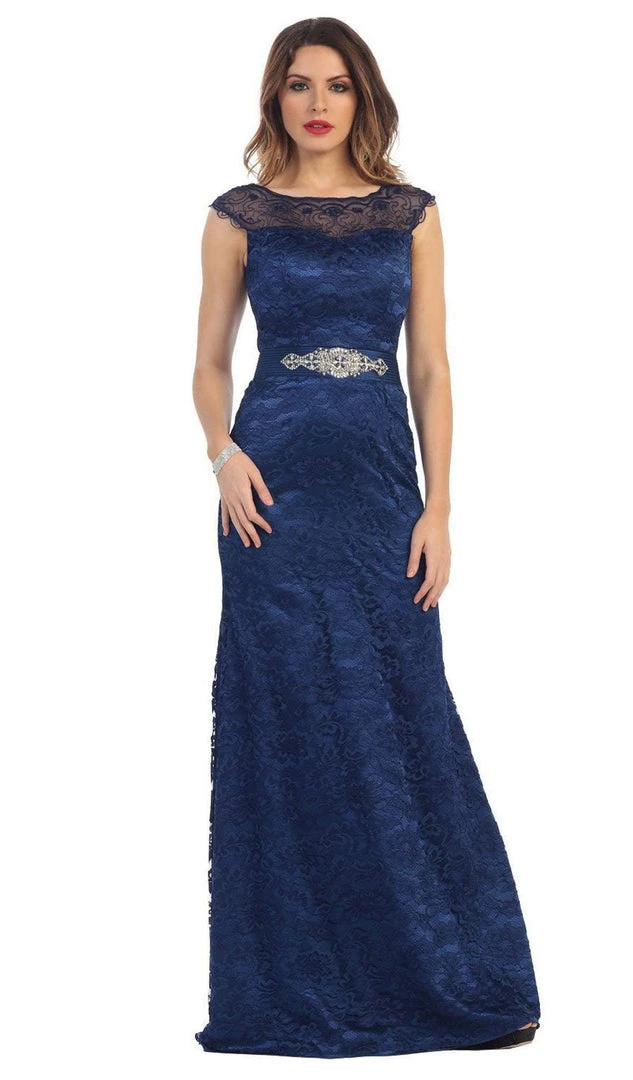 May Queen - MQ1237 Charming Cap Sleeved Bateau Neck Long Formal Dress 9 May Queen - MQ1237 Charming Cap Sleeved Bateau Neck Long Formal Dress