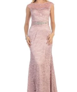 May Queen - MQ1237 Charming Cap Sleeved Bateau Neck Long Formal Dress 19 May Queen - MQ1237 Charming Cap Sleeved Bateau Neck Long Formal Dress