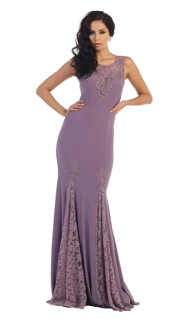 May Queen - MQ1250 Embroidered Sleeveless Bateau Neck Evening Dress Formal Gowns 9 May Queen - MQ1250 Embroidered Sleeveless Bateau Neck Evening Dress Formal Gowns