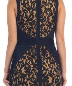 May Queen - MQ1270 Sleeveless V-Neck Lace Evening Gown Formal Gowns