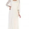May Queen - MQ1288 Exquisite Bateau Lace Long Evening Dress With Lace Jacket Formal Gowns