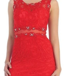 Formal Gowns May Queen - MQ1295 Stunning Beaded And Laced Illusion Sleeveless Long Formal Dress 9 Formal Gowns May Queen - MQ1295 Stunning Beaded And Laced Illusion Sleeveless Long Formal Dress