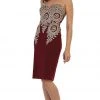 May Queen - MQ1439 Metallic Lace Ornate Strapless Short Formal Dress Cocktail Dresses