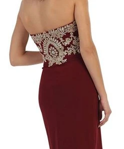 May Queen - MQ1439 Metallic Lace Ornate Strapless Short Formal Dress Cocktail Dresses 15 May Queen - MQ1439 Metallic Lace Ornate Strapless Short Formal Dress Cocktail Dresses