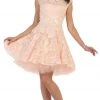 Cocktail Dresses May Queen - MQ1464 Cap Sleeve Floral Tulle Cocktail Dress