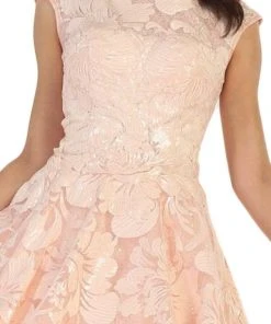 Cocktail Dresses May Queen - MQ1464 Cap Sleeve Floral Tulle Cocktail Dress 9 Cocktail Dresses May Queen - MQ1464 Cap Sleeve Floral Tulle Cocktail Dress
