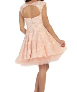 Cocktail Dresses May Queen - MQ1464 Cap Sleeve Floral Tulle Cocktail Dress 10 Cocktail Dresses May Queen - MQ1464 Cap Sleeve Floral Tulle Cocktail Dress