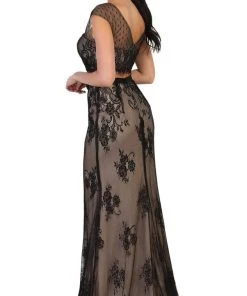 Formal Gowns May Queen - MQ1493 Two Piece Scoop Lace And Mesh Evening Gown 8 Formal Gowns May Queen - MQ1493 Two Piece Scoop Lace And Mesh Evening Gown