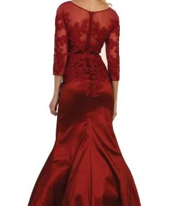 Formal Gowns May Queen - MQ1501 Beaded Illusion Bateau Trumpet Evening Dress 13 Formal Gowns May Queen - MQ1501 Beaded Illusion Bateau Trumpet Evening Dress