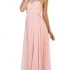 Formal Gowns May Queen - MQ1507 Sleeveless Halter Neck Evening Dress - 1 Pc Blush In Size 14 Available