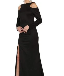 Formal Gowns May Queen - MQ1544 Long Sleeve Bateau Sheath Prom Dress