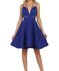 May Queen - MQ1566 Strappy Sweetheart A-Line Cocktail Dress Cocktail Dresses