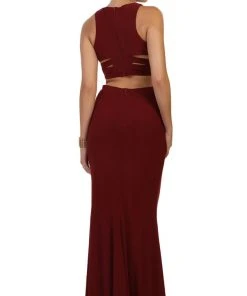 May Queen - MQ1570 Two Piece Halter Neck Trumpet Dress