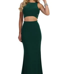 May Queen - MQ1570 Two Piece Halter Neck Trumpet Dress