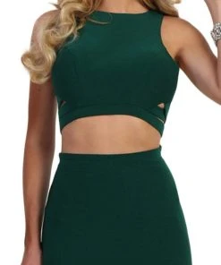 May Queen - MQ1570 Two Piece Halter Neck Trumpet Dress