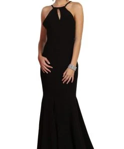 May Queen - MQ1578 Keyhole Cutout Halter Trumpet Gown