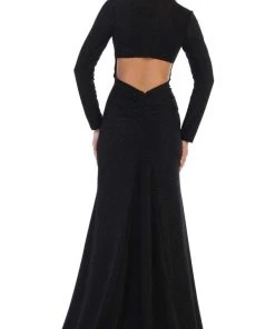 May Queen - MQ1583 Long Sleeve Deep V-neck Trumpet Dress Formal Gowns 10 May Queen - MQ1583 Long Sleeve Deep V-neck Trumpet Dress Formal Gowns