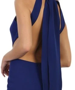 May Queen - MQ1591 High Neck Cascading Tie-Ribbon Gown Formal Gowns