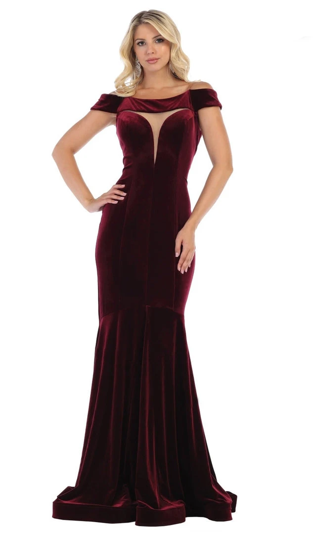 May Queen - MQ1592 Off-Shoulder Fitted Mermaid Evening Dress Formal Gowns 3 May Queen - MQ1592 Off-Shoulder Fitted Mermaid Evening Dress Formal Gowns
