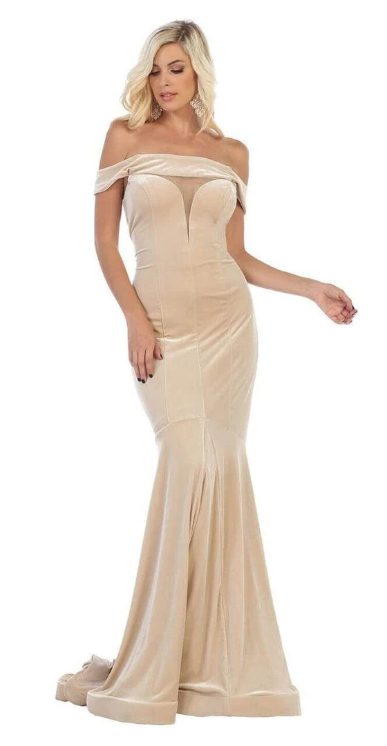 May Queen - MQ1592 Off-Shoulder Fitted Mermaid Evening Dress Formal Gowns 9 May Queen - MQ1592 Off-Shoulder Fitted Mermaid Evening Dress Formal Gowns