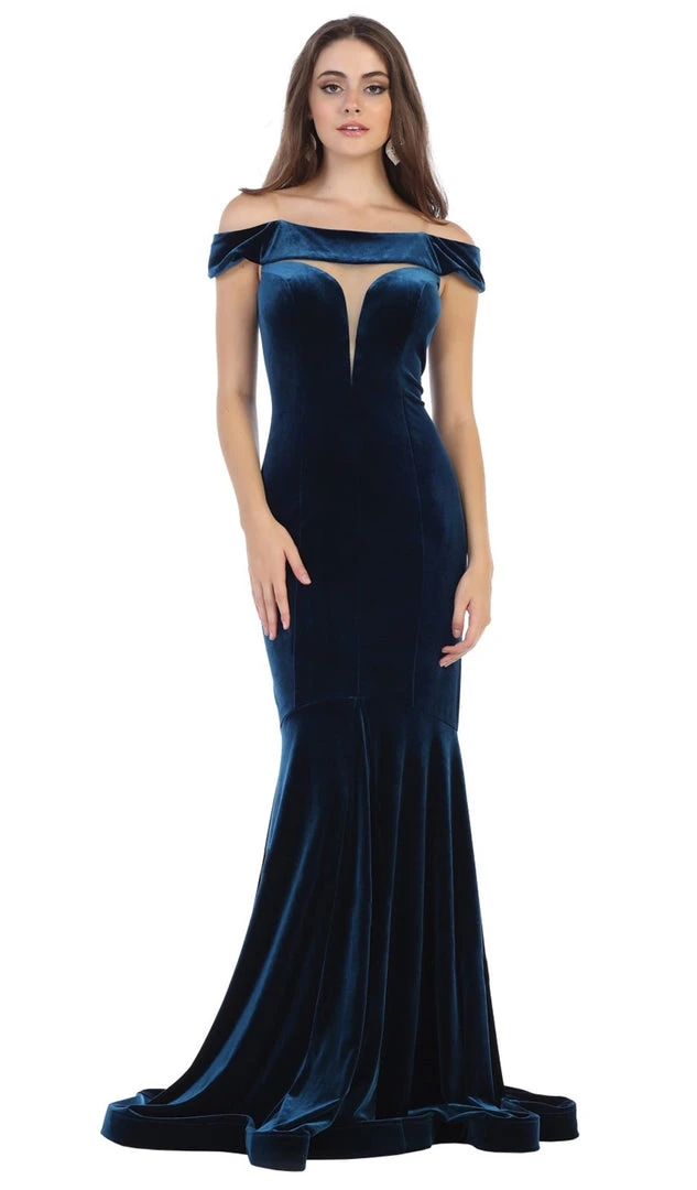 May Queen - MQ1592 Off-Shoulder Fitted Mermaid Evening Dress Formal Gowns 7 May Queen - MQ1592 Off-Shoulder Fitted Mermaid Evening Dress Formal Gowns