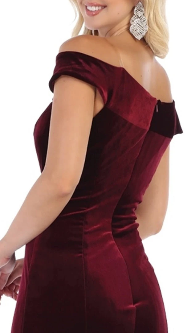 May Queen - MQ1592 Off-Shoulder Fitted Mermaid Evening Dress Formal Gowns 6 May Queen - MQ1592 Off-Shoulder Fitted Mermaid Evening Dress Formal Gowns