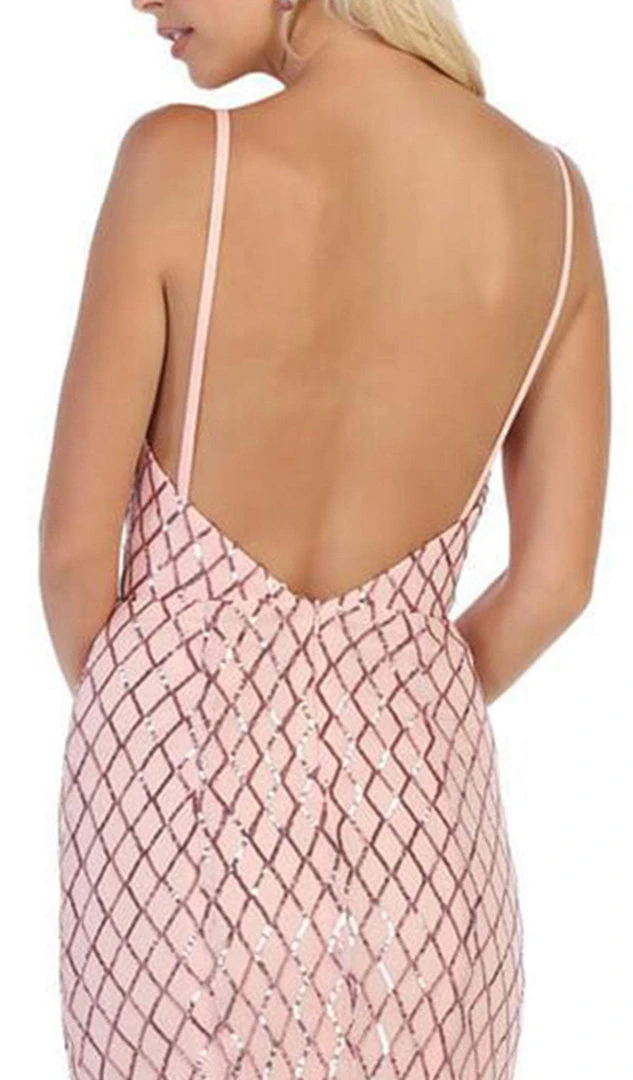 Formal Gowns May Queen - MQ1625 Adorned Lattice Motif Sheath Gown 6 Formal Gowns May Queen - MQ1625 Adorned Lattice Motif Sheath Gown