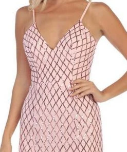 Formal Gowns May Queen - MQ1625 Adorned Lattice Motif Sheath Gown 7 Formal Gowns May Queen - MQ1625 Adorned Lattice Motif Sheath Gown