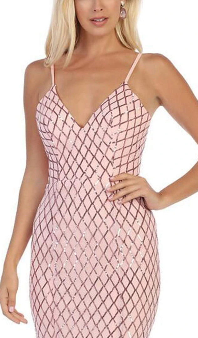 Formal Gowns May Queen - MQ1625 Adorned Lattice Motif Sheath Gown 4 Formal Gowns May Queen - MQ1625 Adorned Lattice Motif Sheath Gown