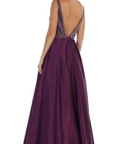 May Queen - MQ1632 Beaded V-Neck Pleated Ballgown 15 May Queen - MQ1632 Beaded V-Neck Pleated Ballgown