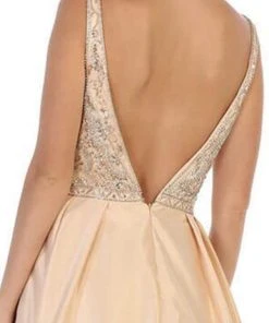 May Queen - MQ1632 Beaded V-Neck Pleated Ballgown 13 May Queen - MQ1632 Beaded V-Neck Pleated Ballgown