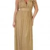 Formal Gowns May Queen - MQ1635 Ruched Plunging V-Neck A-Line Dress